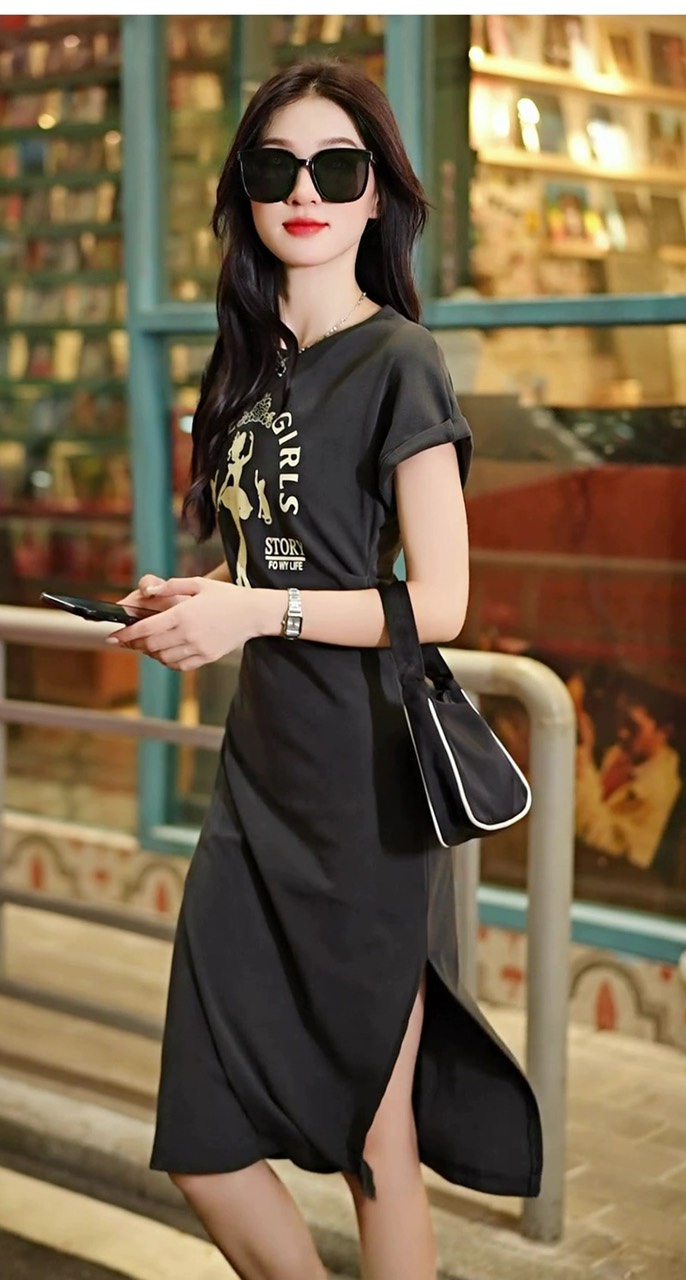 ĐẦM THUN HOẠ TIẾT CÔ GÁI D34